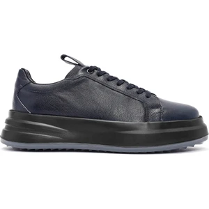 Erkek Lacivert Bağcıklı Deri Sneaker 24Wfd6110Ft