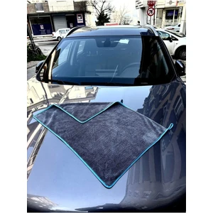 M.Y. Taso 50 X 70 Cm Mikrofiber Oto Kurulama Bezi Kalın Süper Emici Oto Temizlik Cila Bezi Gsm-Gri
