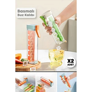 Tilbe Home 2 Adet Basmalı 6 Bölmeli Kare Buz Kalıbı Taşınabilir Buz Küpü Kalıbı Kare Buzluk Kokteyl Buz Kalıbı