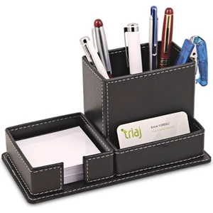 Sedef Silver Çok Bölmeli Organizer Masaüstü Ofis Masa Düzenleyici Aksesuar  Deri Kalemlik Notluk, Masa Kalemliği