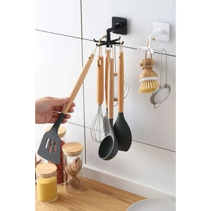 Online Kapında 6  Ayaklı Kancalı Mutfak Banyo Döner Askı Kepçe Havlu Lif Askılığı Pratik Askılık Yapışkanlı