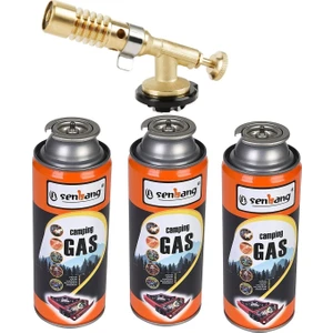 Şaloma Gaz Pürmüz Başlık ve 3 Adet Gaz Seti Tamirci Kaynak Çakmağı Pürmüz Kafası Torch Profesionel