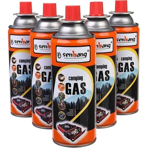 Kamp Ocağı Yedek Tüp Gazı Pürmüz Torc Kafası Için 5 Adet Kamp Gaz Tüpü Çakmak Gazı (400ML)