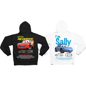 Sevgili Kombini I'm Sally ve Şimşek Mcqueen Cars Baskılı 2'li Sevgili Kombini Çift Hoodie  Kapşonlu Sweatshirt 2ADET