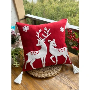 En Gözde Home Yılbaşı Noel Temalı Punch Nakışlı Kırlent Kılıfı