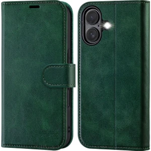 M.TK Moveteck Iphone 16 Plus Kılıf 360 Tam Kaplar Deri Dokulu Kapaklı Cüzdanlı Kartlıklı Standlı Kartvizitli Kapak