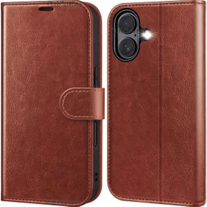 M.TK Moveteck Iphone 16 Plus Kılıf 360 Tam Kaplar Deri Dokulu Kapaklı Cüzdanlı Kartlıklı Standlı Kartvizitli Kapak