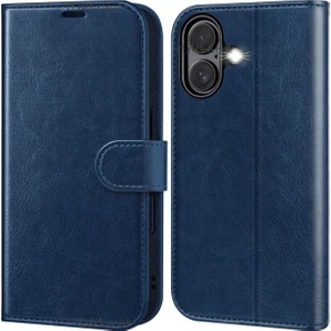 M.TK Moveteck Iphone 16 Plus Kılıf 360 Tam Kaplar Deri Dokulu Kapaklı Cüzdanlı Kartlıklı Standlı Kartvizitli Kapak