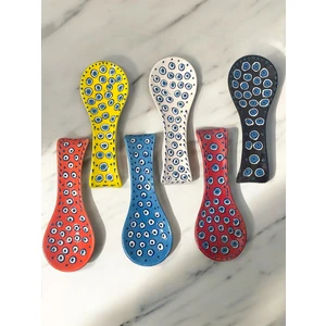 Artistic Quality Dekoratif  Tasarım Kirli Kaşık Altlığı, Kepçe Altlığı, Çini / Seramik Tamamen El Yapımı