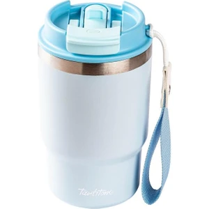 Mavi 2si 1 Arada Kapaklı Termos Bardak 480ML