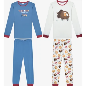 Pamuklu Erkek Çocuk Oak Car 2li Çok Renkli Pijama Takımı