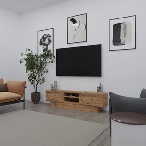 Liva Tv Sehpası Bazalı , Kapaklı Tv Ünitesi 160  cm, Atlantik Çam