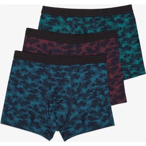 Camouflage 3lü Çok Renkli Boxer
