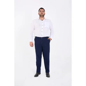 Büyük Beden Erkek Likralı Battal Yüksek Bel Kot Pantolon Rahat Kesim Jean Denim Mavi