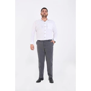 PHANTOM JEANS Gri Büyük Beden Erkek Likralı Battal Yüksek Bel Kot Pantolon Rahat Kesim Jean Denim