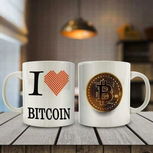 I love Bitcoin Baskılı Kupa Bardak - Hediyelik