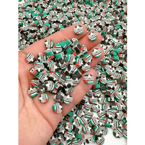 Ebruli Boncuk 10 mm Mescidi Aksa Filistin Figür Fimo Boncuk Takı Yapımı Bead (100 Adet)