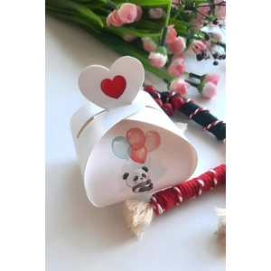 Emtory Home 25 Adet Balonlu Panda Model Kalpli Hediye Kutusu - Şeker Kutusu - Mevlid Hediyesi - Çikolata Kutusu