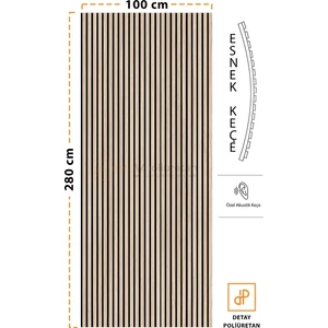 Detay Poliuretan Mdf Ahşap Akustik Duvar Paneli 100 x 280 cm ( Natural Meşe )