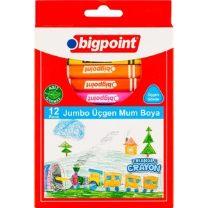 | Jumbo Mum Boya Seti, Küçük Çocuklar Için Güvenli ve Kolay Çıkabilen Mum Boya, 12 Farklı Renkli Set