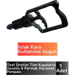 Tüm Kupalara Uyumlu Islak Kuru Kullanıma Uygun 4 Parmak Hacamat Pompası