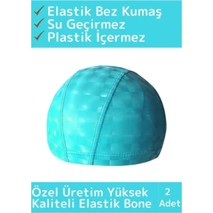 Özel Üretim Su Geçirmez Yüzücü Havuz Deniz Bonesi Elastik Bez Yüzme Şapkası Bone 2 Adet