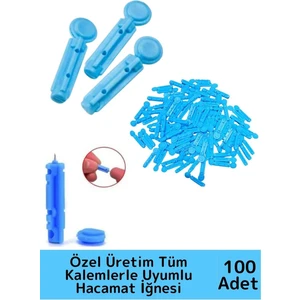Dayanıklı Tüm Kalemlerle Uyumlu Şeker Parmak Delme Hacamat Kalem Iğnesi 100 Adet-2 Kutu