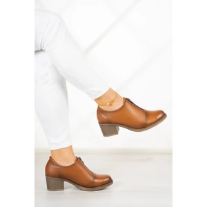 Erkan Saçmacı Brittany Taba Hakiki Deri Günlük Topuklu Ayakkabı