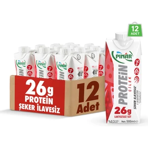 Çilekli Protein Süt 500 ml x 12 Adet