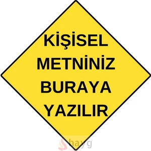 Hayg Equipment Kişiselleştirilebilir Karo Şekilli Alüminyum Tabela - Sarı Levha- 20CMX20CM