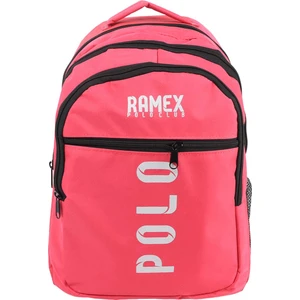 POLO Yazılı Fuşya Sırt Çantası, Okul Çantası, Okul Sırt Çantası
