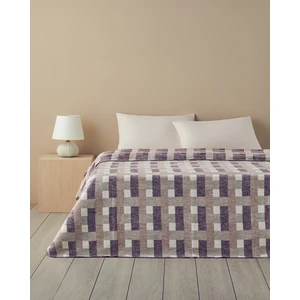 English Home Magnet Pamuklu Çift Kişilik Battaniye Krem - Bordo