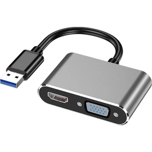 HD09 USB To HDMI & VGA 1080P Çevirici Hub Adapter