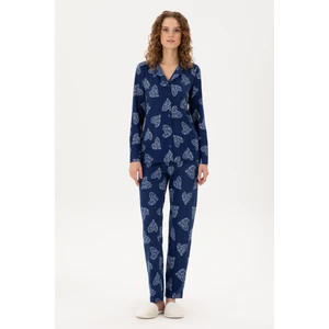 U.S. Polo Assn. Kadın Lacivert Pijama Takım 50302757-VR033