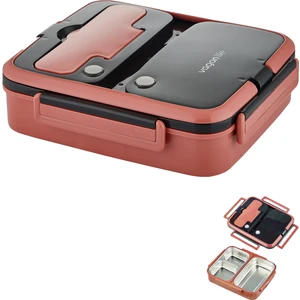 Lunch Box 1000 ml Tek Kat 3 Bölmeli Metal Kaşıklı Yeni Nesil Sefer TASI-FFLBOX10164