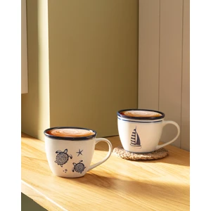 Marine Ocean 2'li Kupa Seti - Mavi/beyaz - 245 ml