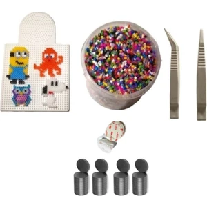 5mm Midi Boy Ütü ile Yapışan Boncuk Seti 6000 Boncuk + Kalıp + 2 Cımbız + 50 Adet Yapışkanlı Magnet