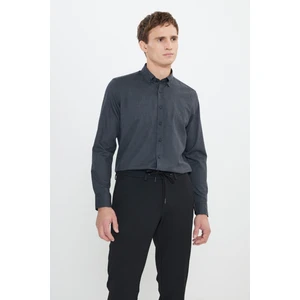 Slim Fit Dar Kesim Klasik Yaka Armürlü Gömlek