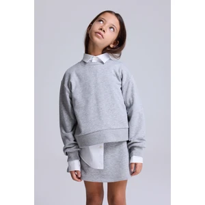 (Kids Girl) Loose Fit Şardonsuz Sweatshirt
