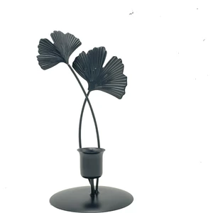 Ginkgo Yaprağı Demir Mumu Tutucusu ve Mumu Depolaması Yaptı. (Yurt Dışından)