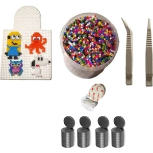 5mm Midi Boy Ütü ile Yapışan Boncuk Seti 3000 Boncuk + Kalıp + 2 Cımbız + 50 Adet Yapışkanlı Magnet