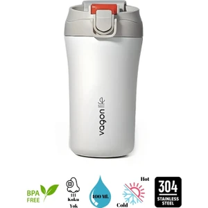 Sıcak Serisi Frosty Mug Kahve Bardağı 400 ml (Pipetli/pipetsiz Kullanım)