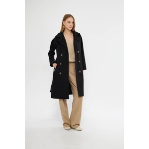 Irmak Kerekli Beli Kuşaklı Kaşe Kaban K1141