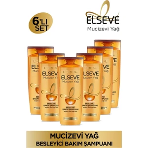L'Oréal Paris 6'Lı L'oréal Paris Elseve Mucizevi Yağ Besleyici Bakım Şampuanı 390 Ml Seti
