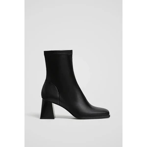 Duxal Shoes Streç Bilekli Orta Boy Topuklu Bot