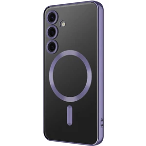 Samsung Galaxy S24 Fe Kılıf Kamera Lens Korumalı Renkli Magsafe Şeffaf Silikon Derin Mor