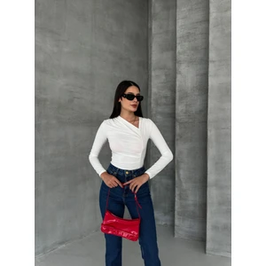 V Yaka Drape Kadın Bluz