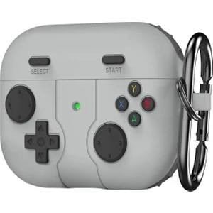 Airpods 4 Kılıf Cartoon Figürlü Silikon Retro Gameboy Gri