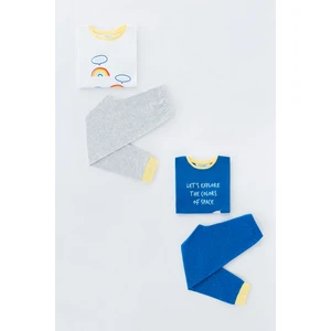 Erkek Çocuk Colorful Space LS-SS 4Lü Pijama Takımı