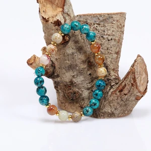 Taş Sandığı Akik ve jade Bileklik - 8 mm